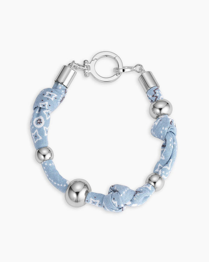 GORJANA - Paisley Bandana Knot Bracelet in Chambray Bracelets