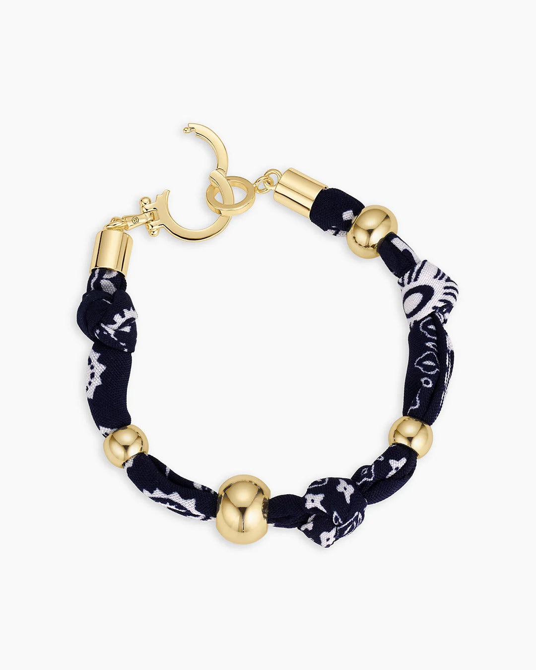 GORJANA - Paisley Bandana Knot Bracelet in Navy Bracelets