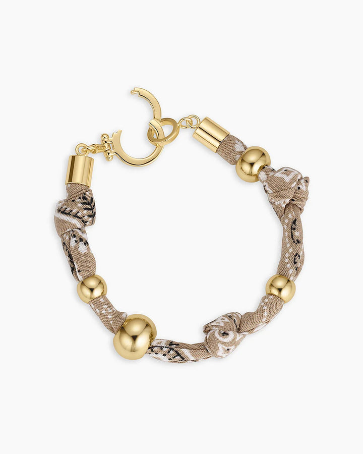 GORJANA - Paisley Bandana Knot Bracelet in Taupe Bracelets