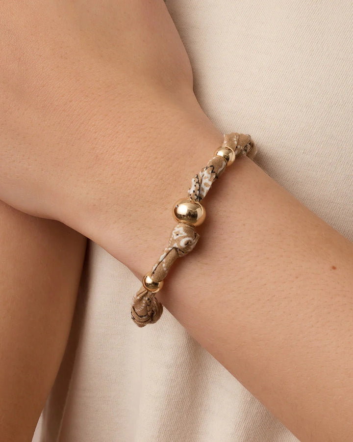 GORJANA - Paisley Bandana Knot Bracelet in Taupe Bracelets