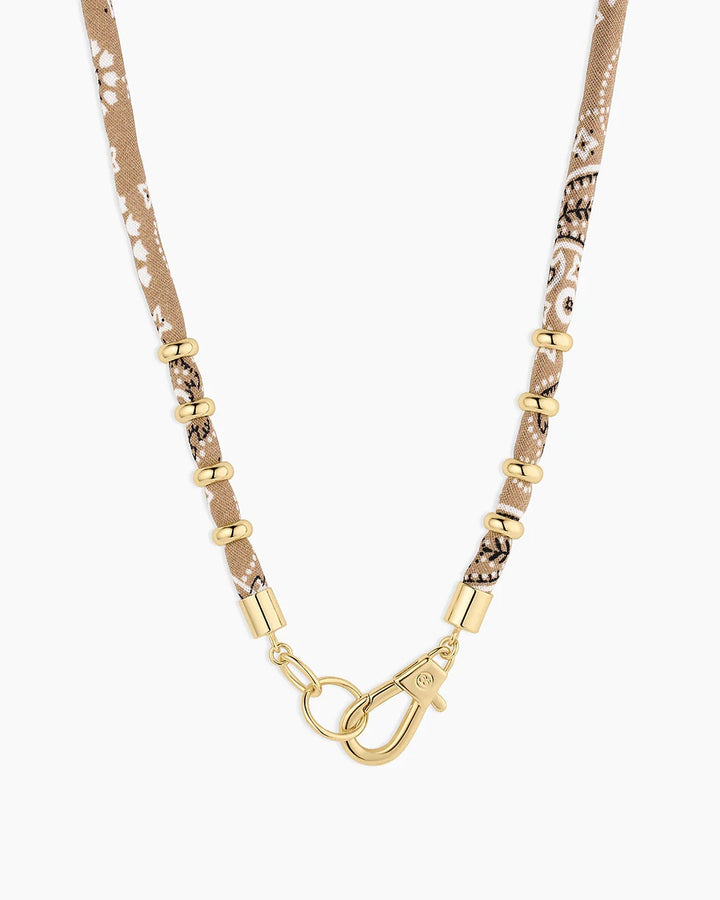 GORJANA - Paisley Bandana Knot Necklace in Taupe Necklaces
