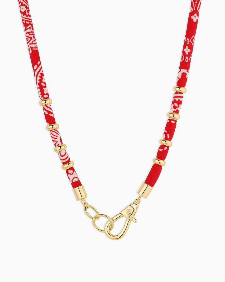 GORJANA - Paisley Bandana Long Necklace in Red Necklaces