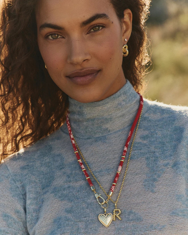 GORJANA - Paisley Bandana Long Necklace in Red Necklaces