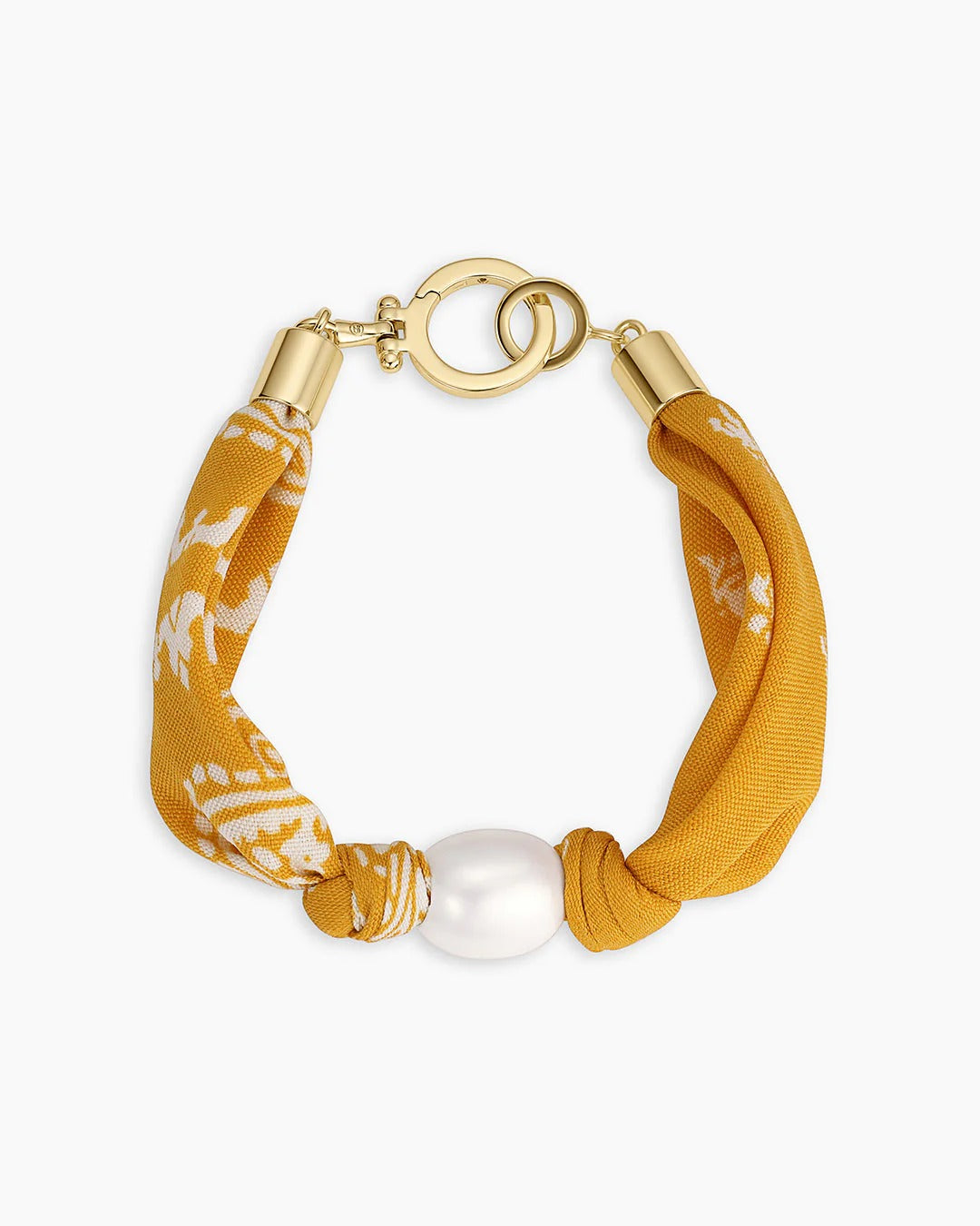 GORJANA - Paisley Bandana Pearl Bracelet in Yellow Bracelets