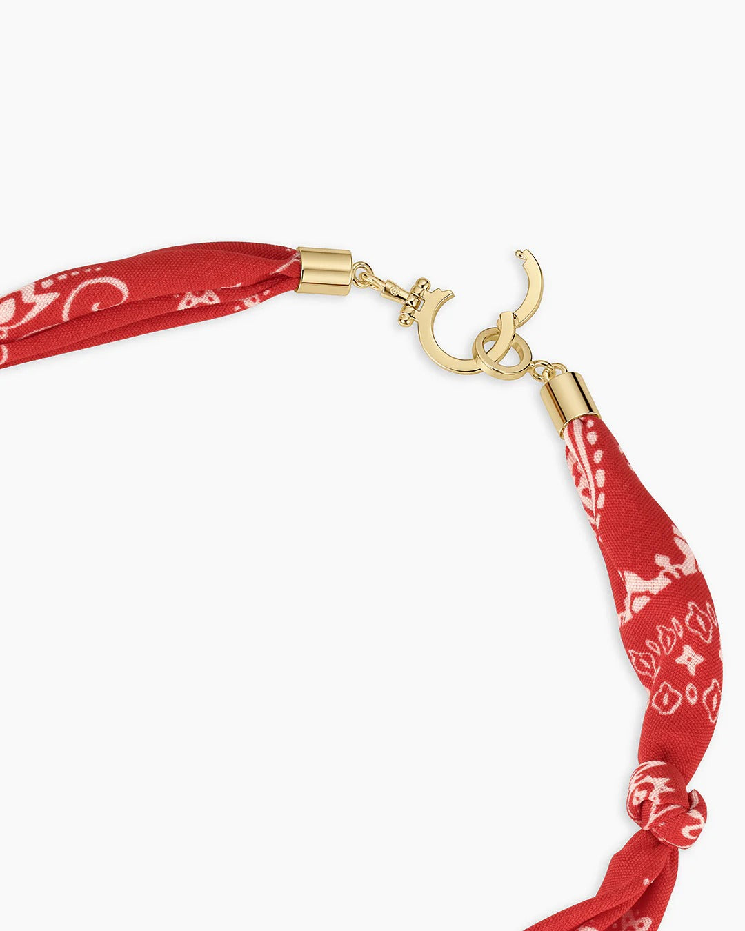 GORJANA - Paisley Bandana Pearl Necklace in Red Necklaces