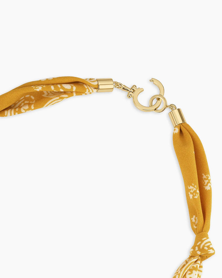 GORJANA - Paisley Bandana Pearl Necklace in Yellow Necklaces