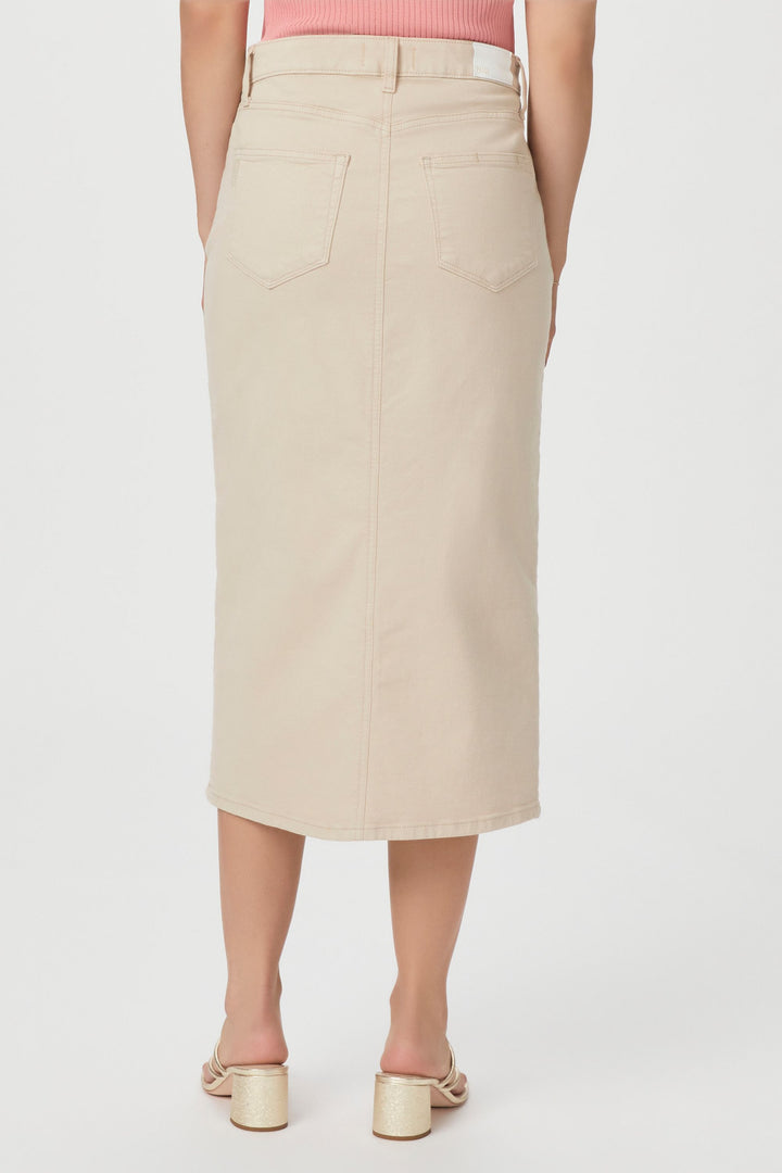 Paige Premium Denim - Angela Midi Denim Skirt in Soft Beige