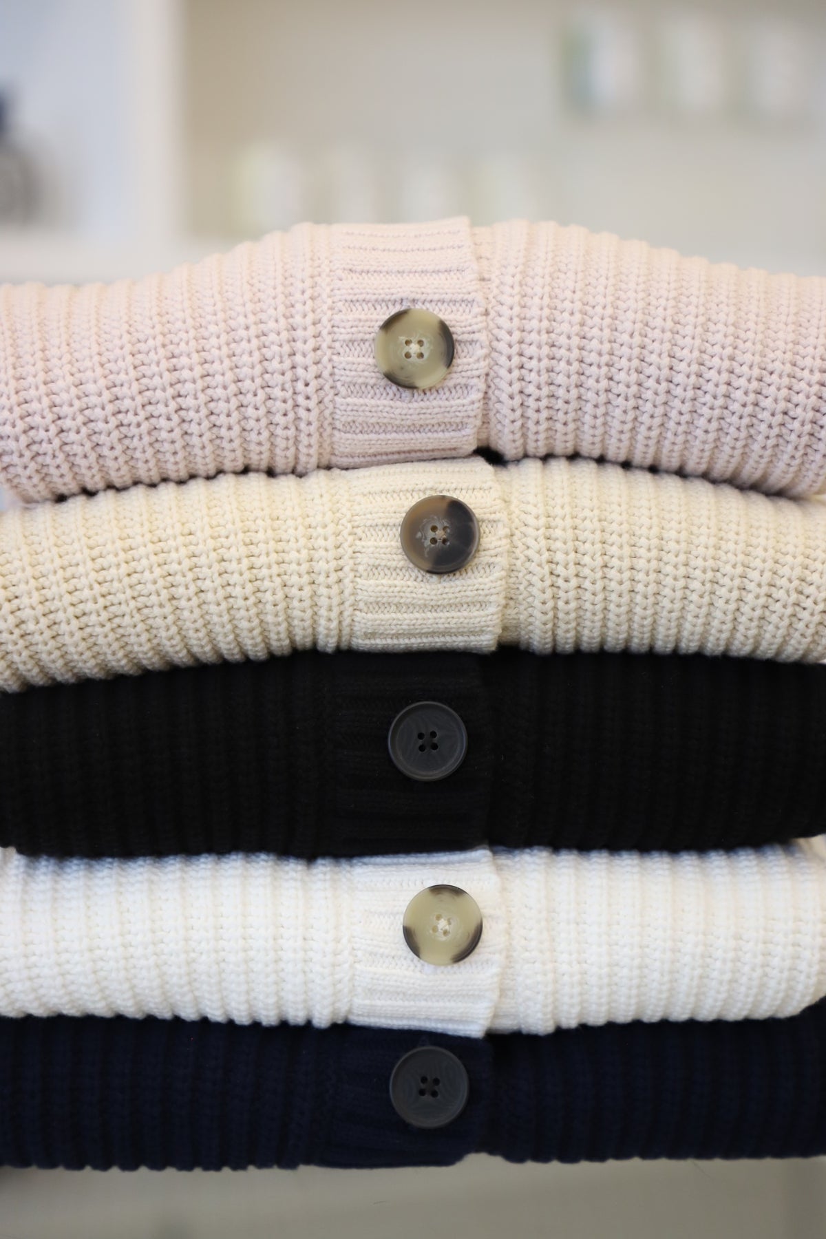 Tenlea Hunter - Cotton Tape V-Neck Cardigan in Bright White