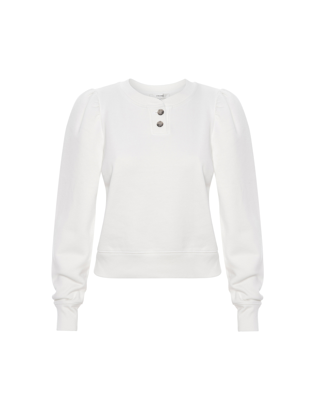 Frame - Femme Henley Sweatshirt in White