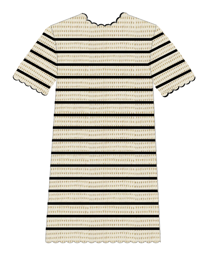 Trovata - Mer Knit Dress in Antique white/black stripe