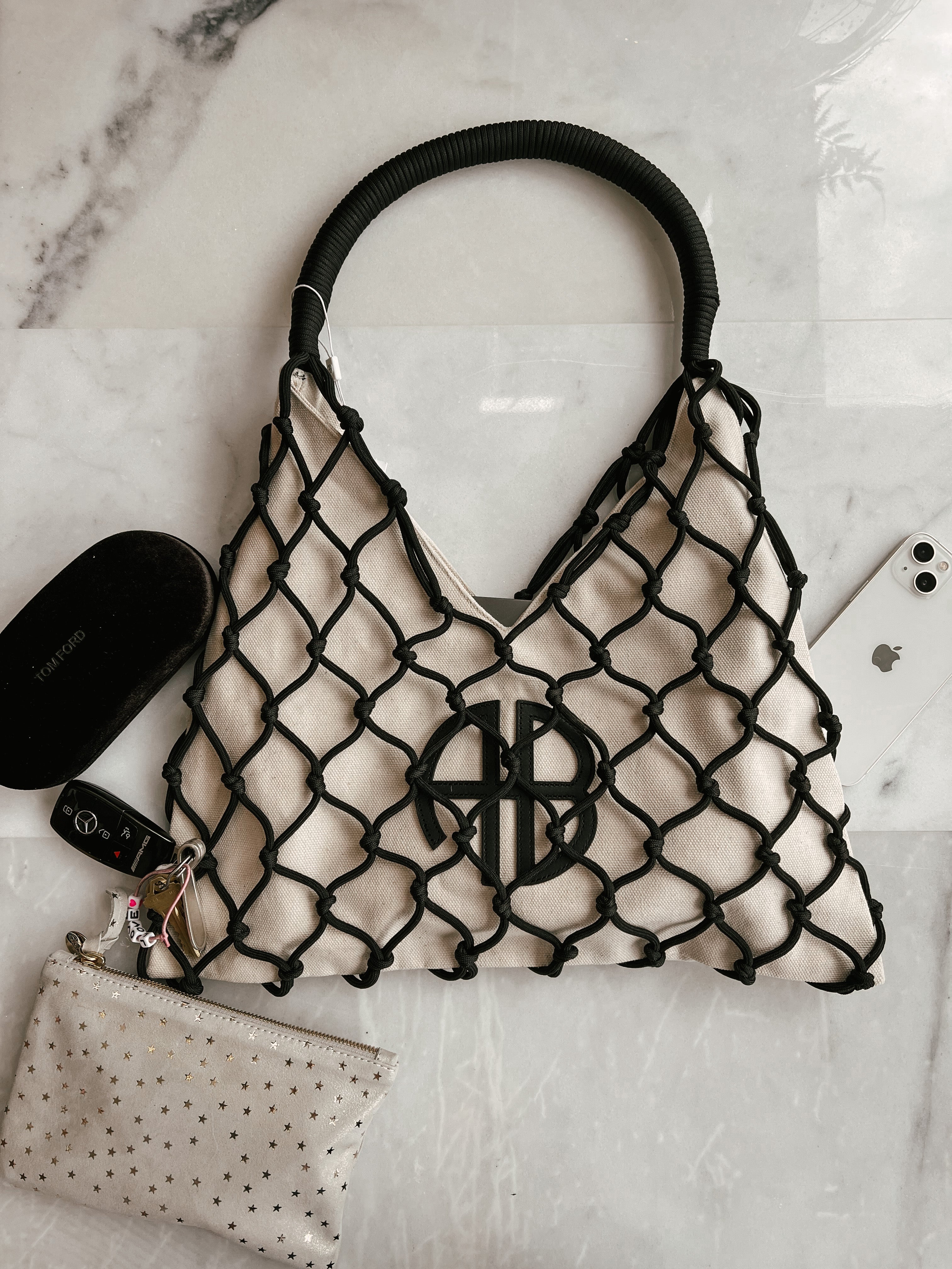 バッグ ANINE BING bag Anine Bing - Nico Bag in Houndstooth – Blond Genius