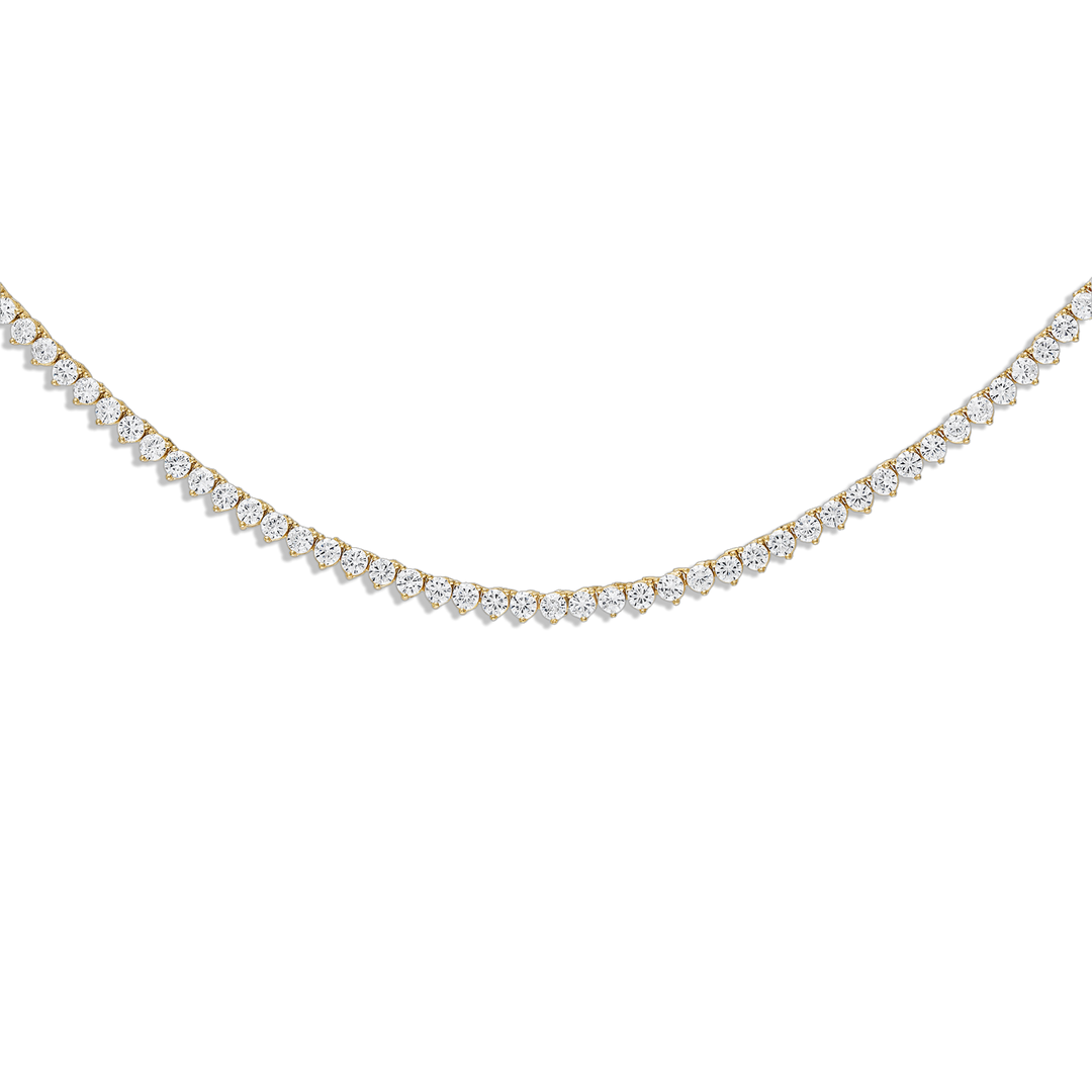 Alexa Leigh - 18" Crystal Tennis Necklace in Gold