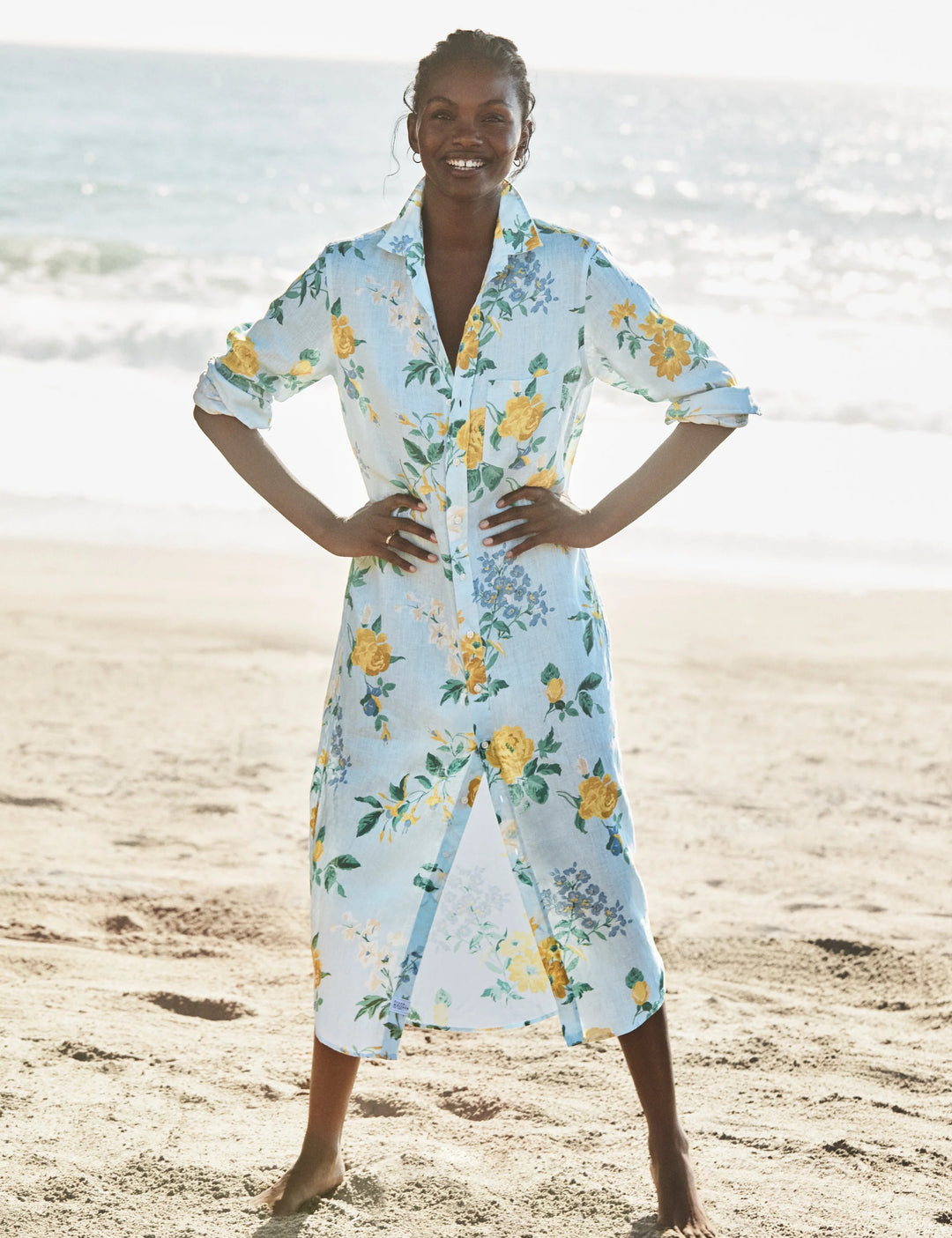 FRANK & EILEEN - Rory Maxi Shirtdress in Summer Scatter