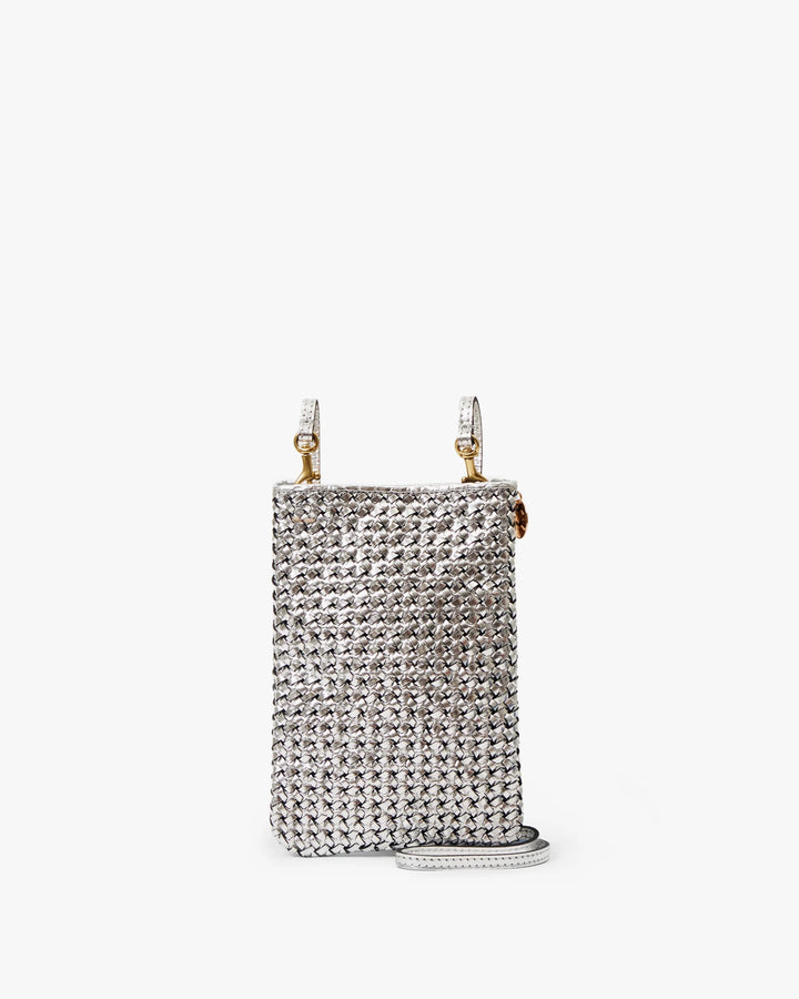 Clare V. - Poche in Silver Woven Etoile Handbag
