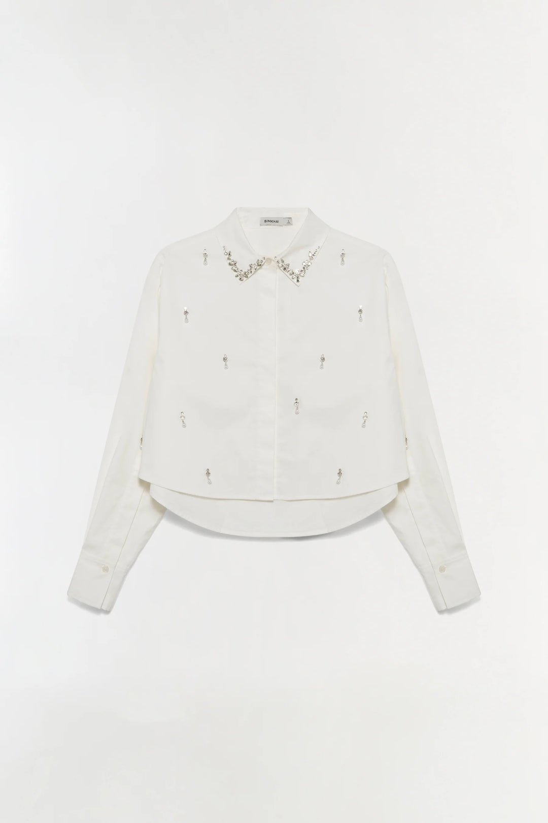 Simkhai - Renata Embellished Cropped Button Down in White