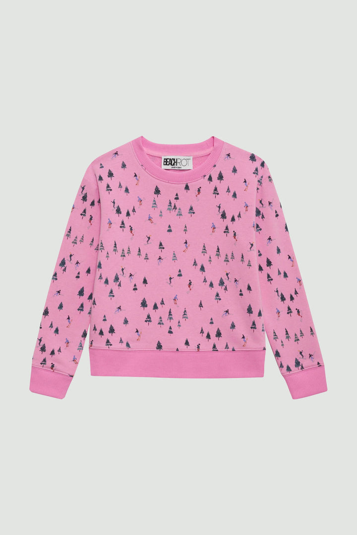 Beach Riot - Devyn Oversized Sweatshirt in Pink Ski Patrol