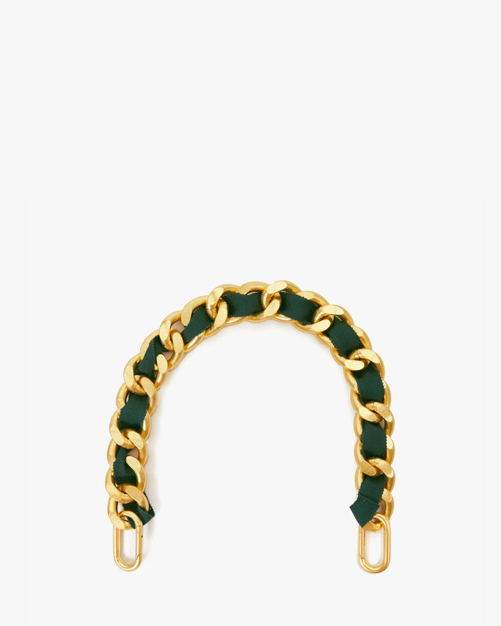 Clare V. - Shortie Strap in Evergreen Grosgrain Chain