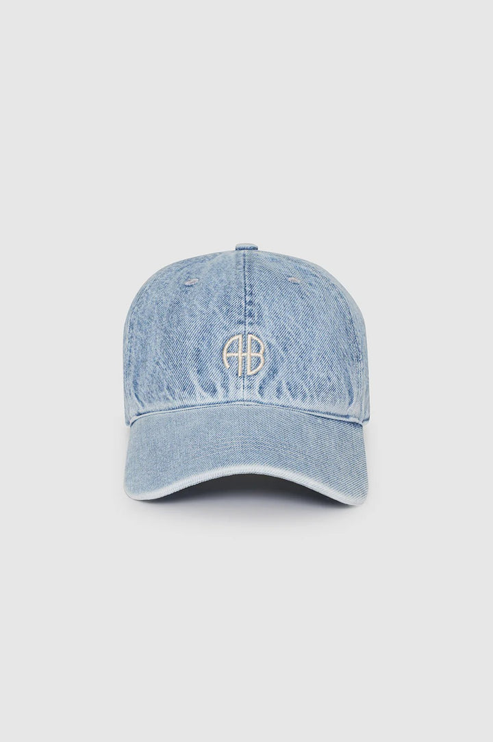 Anine Bing - Jeremy AB Baseball Cap in Bleached Blue Denim Hats