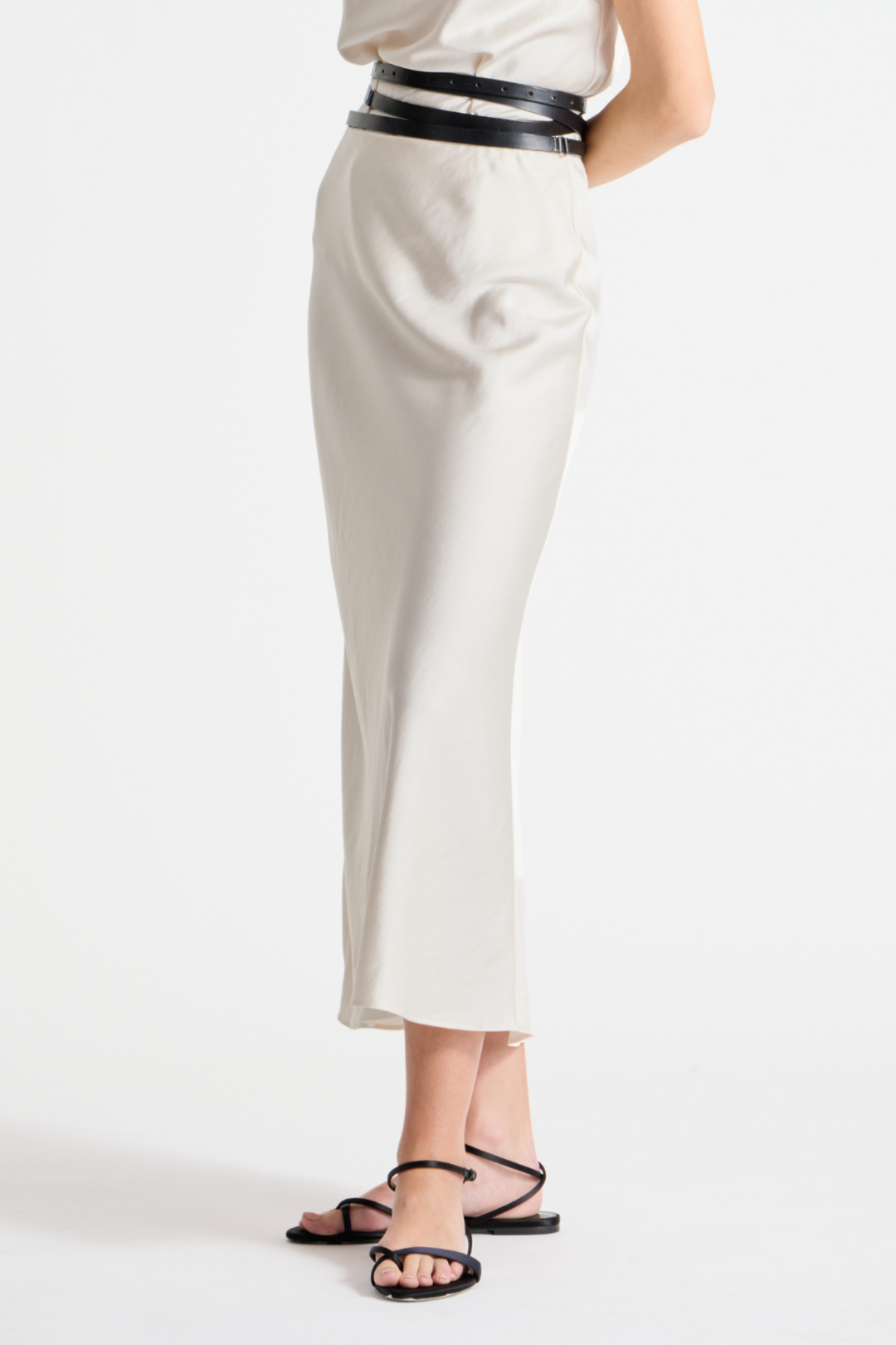 Saint Art New York - Talia Charmeuse Maxi Skirt in Paloma
