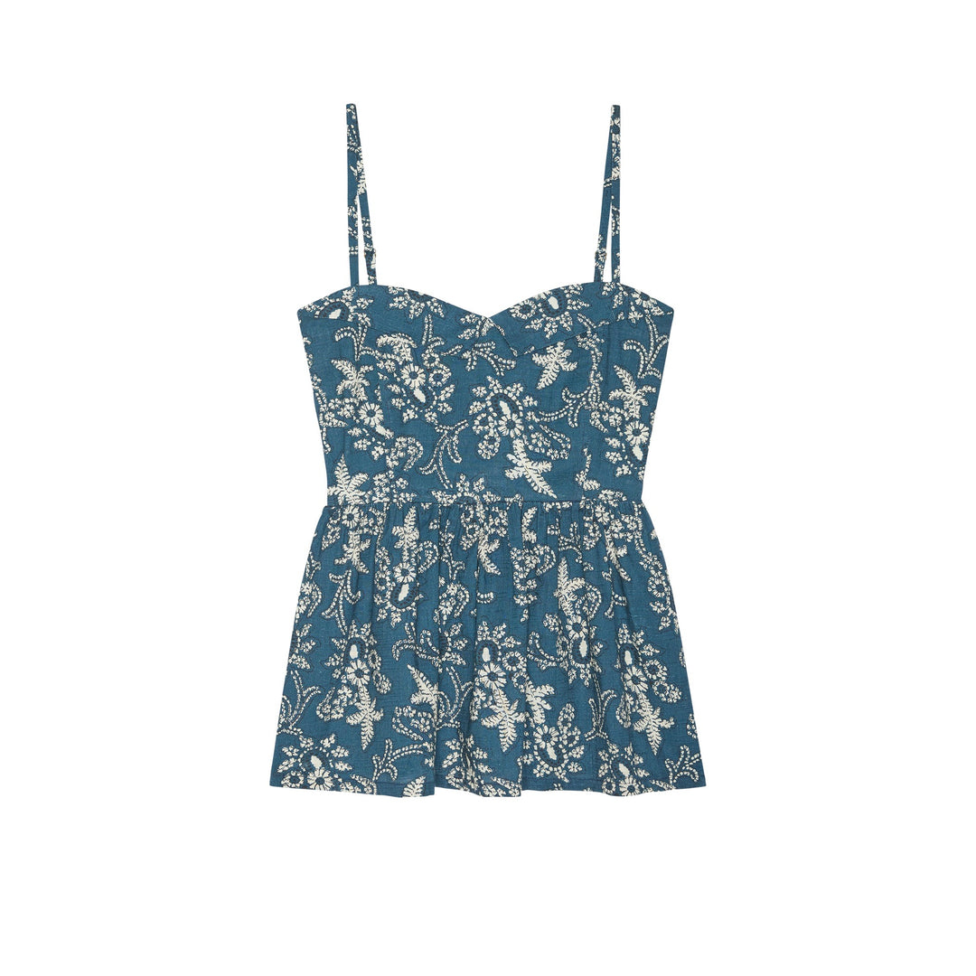 THE GREAT - The Verse Top in Indigo Bandana