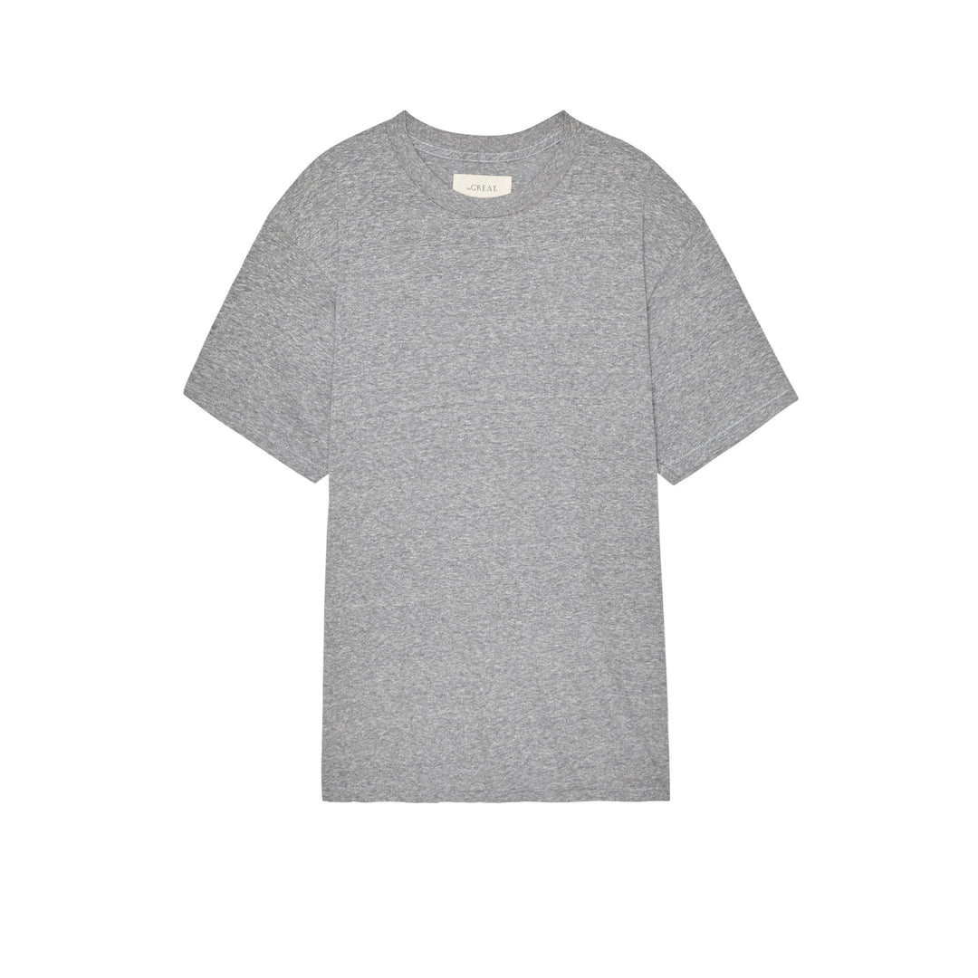 THE GREAT - The Slouchy Crew Tee in Heather Grey T-Shirts