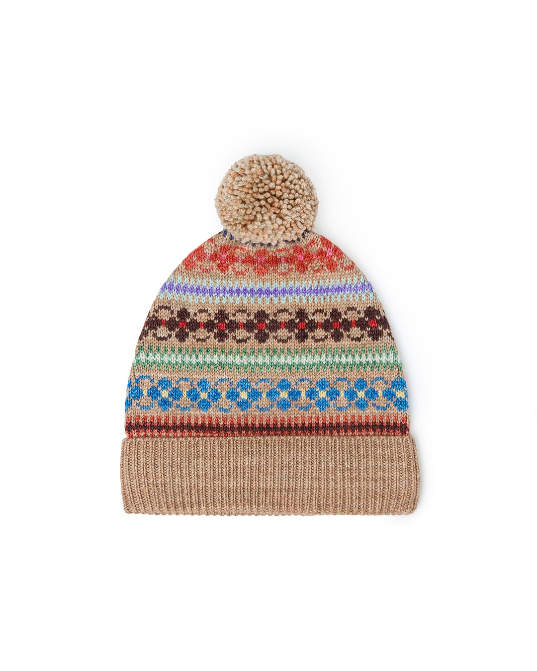 LOEFFLER RANDALL - Macelyn Intarsia Beanie in Camel Floral