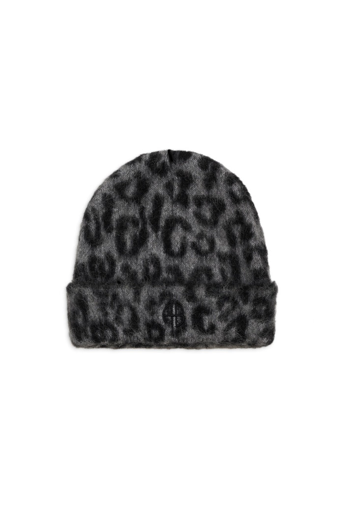 Anine Bing - Elia Beanie in Grey Leopard