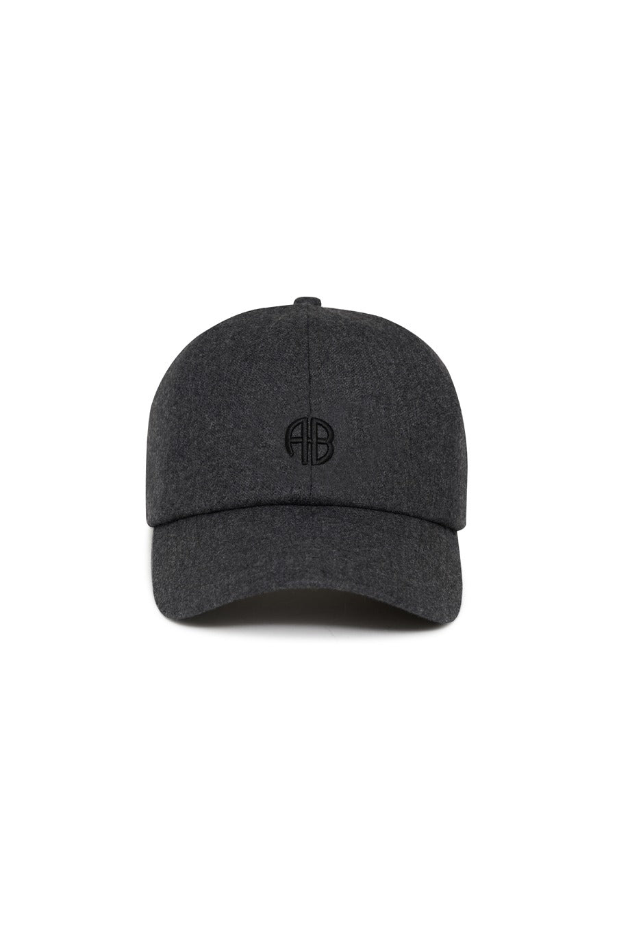 Anine Bing - Jeremy Baseball Cap in Dark Heather Grey Wool