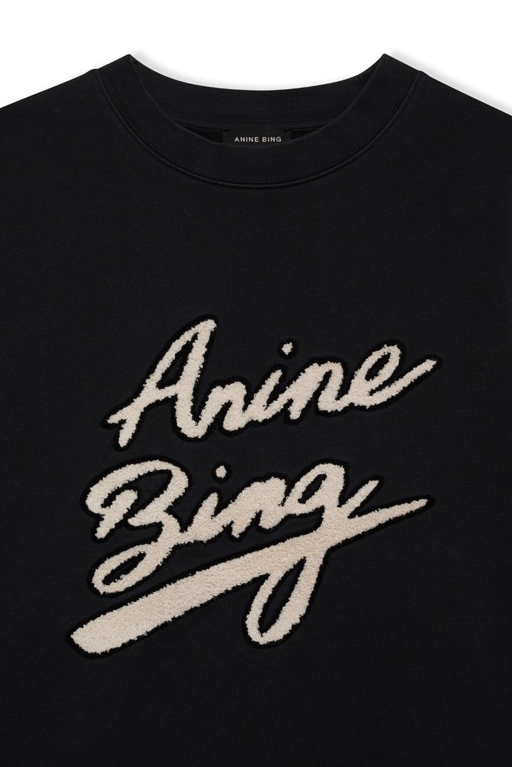 Anine Bing - Miles Sweatshirt Chenille Signature in Black