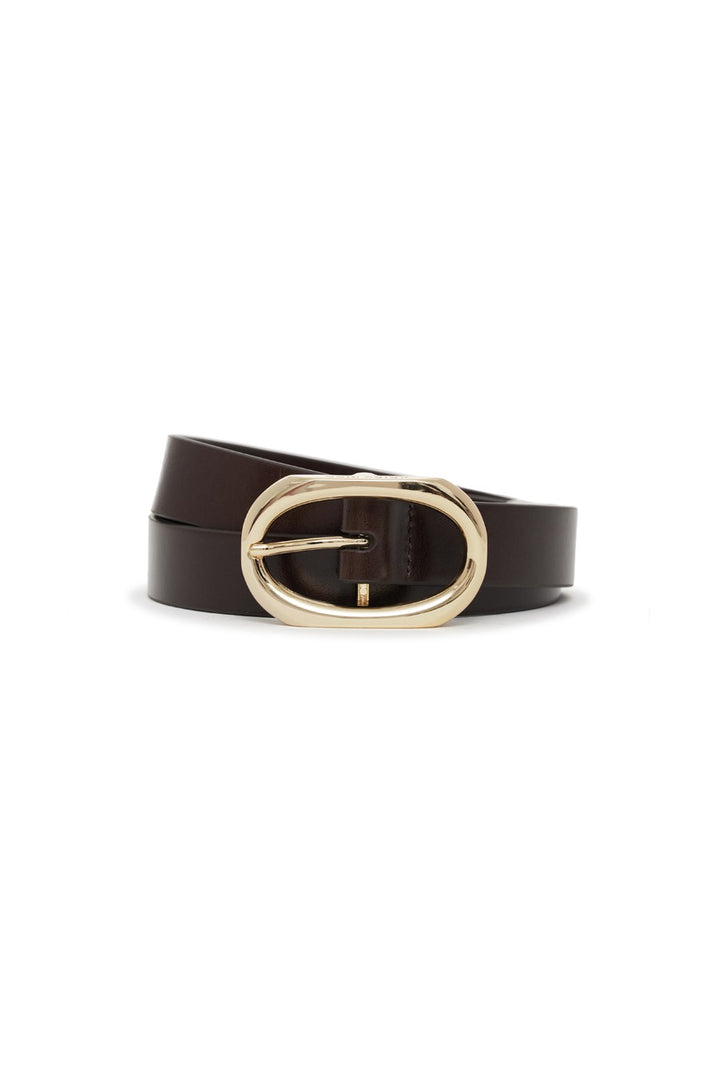 Anine Bing - Signature Link Belt in Dark Brown with Gold
