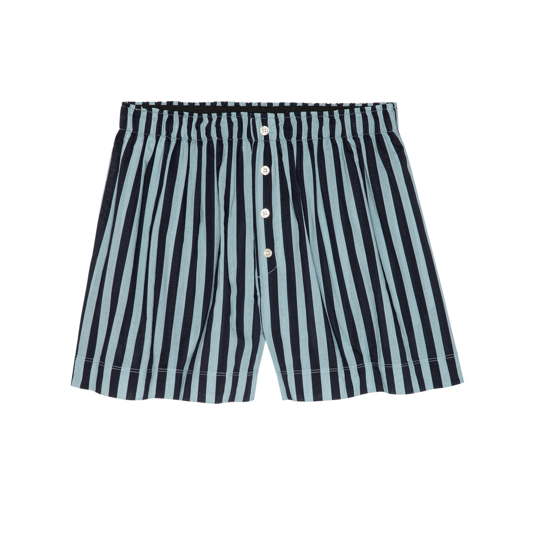 THE GREAT - The Boxer Short in Blue Club Stripe