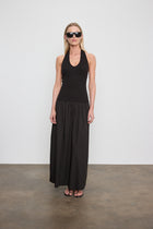 ENZA COSTA - Cotton Halter Dress in Black