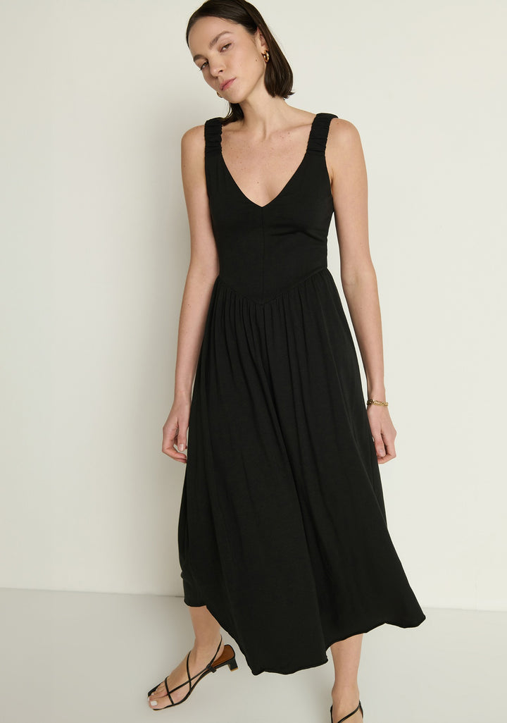 Nation Ltd - Celine Midi Tank Dress in Jet Black