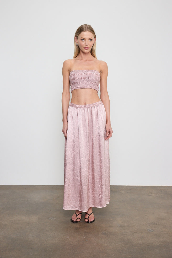 ENZA COSTA - Textured Satin Smock Top in Rose Blush