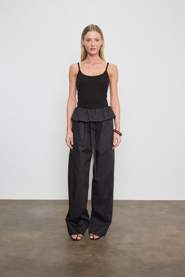 ENZA COSTA - Cotton Rib Cami in Black