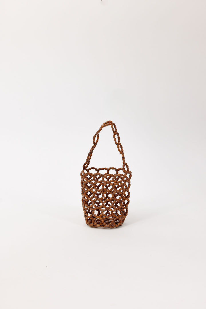 Hat Attack - Isla Beaded Mini Bag in Brown