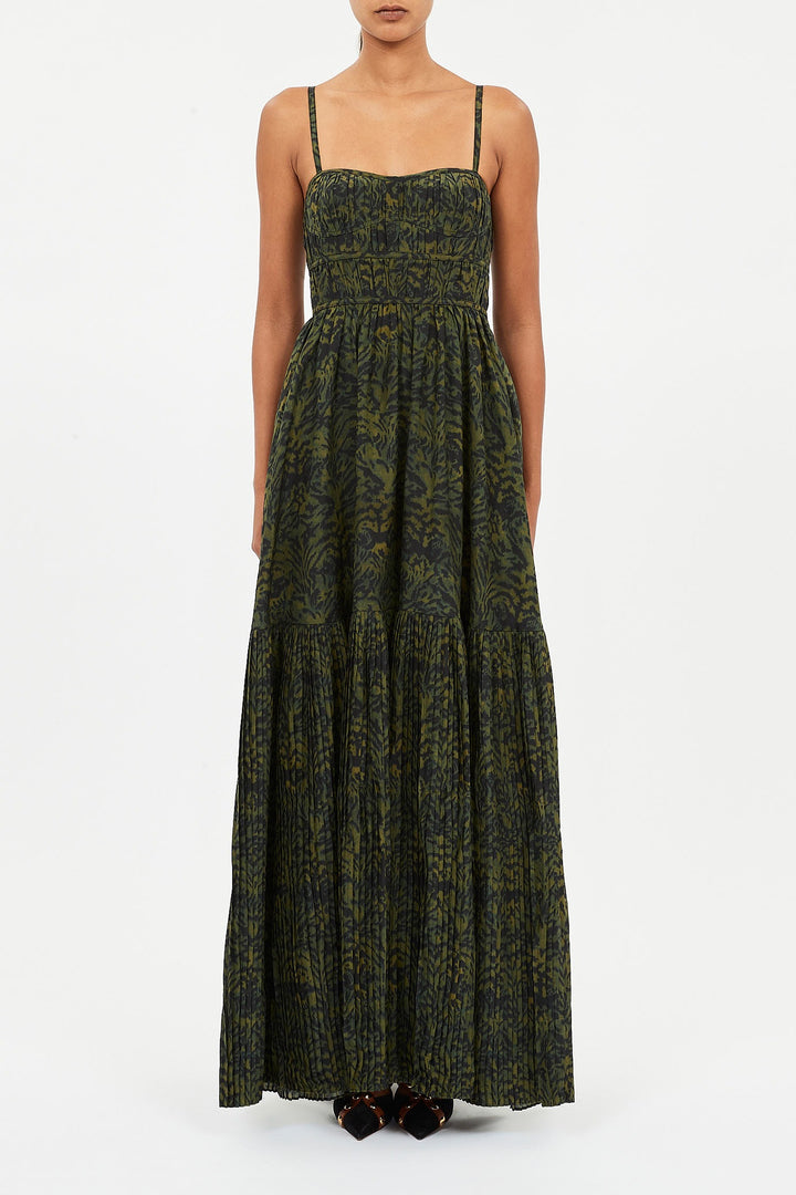 Ulla Johnson - Leela Silk Pleated Dress in Desert Jasper