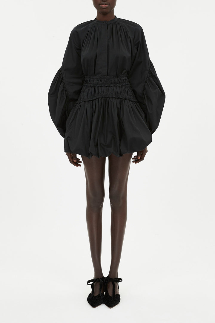 Ulla Johnson - Nicolette Bubble Hem Mini Skirt in Noir