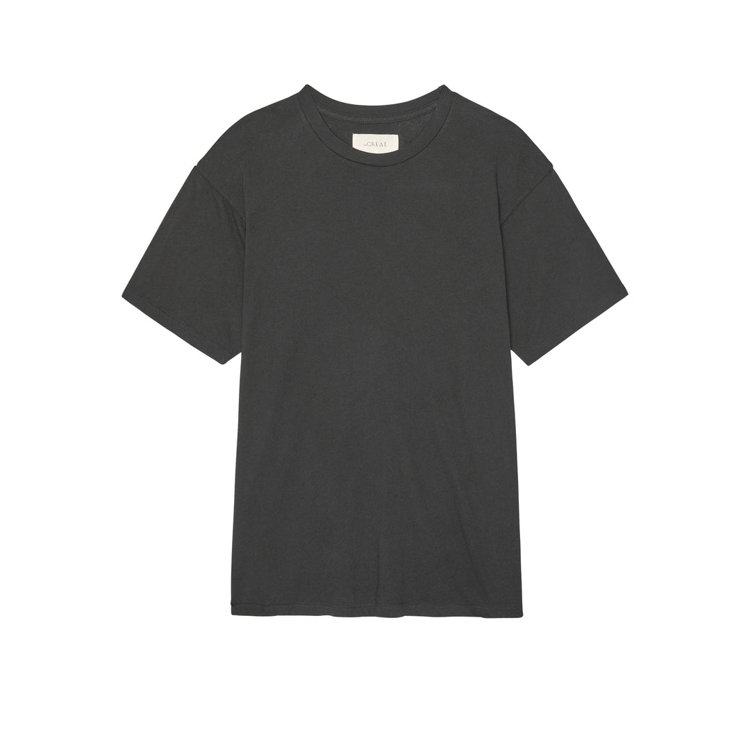 THE GREAT- The Slouchy Crew Tee in Almost Black T-Shirts