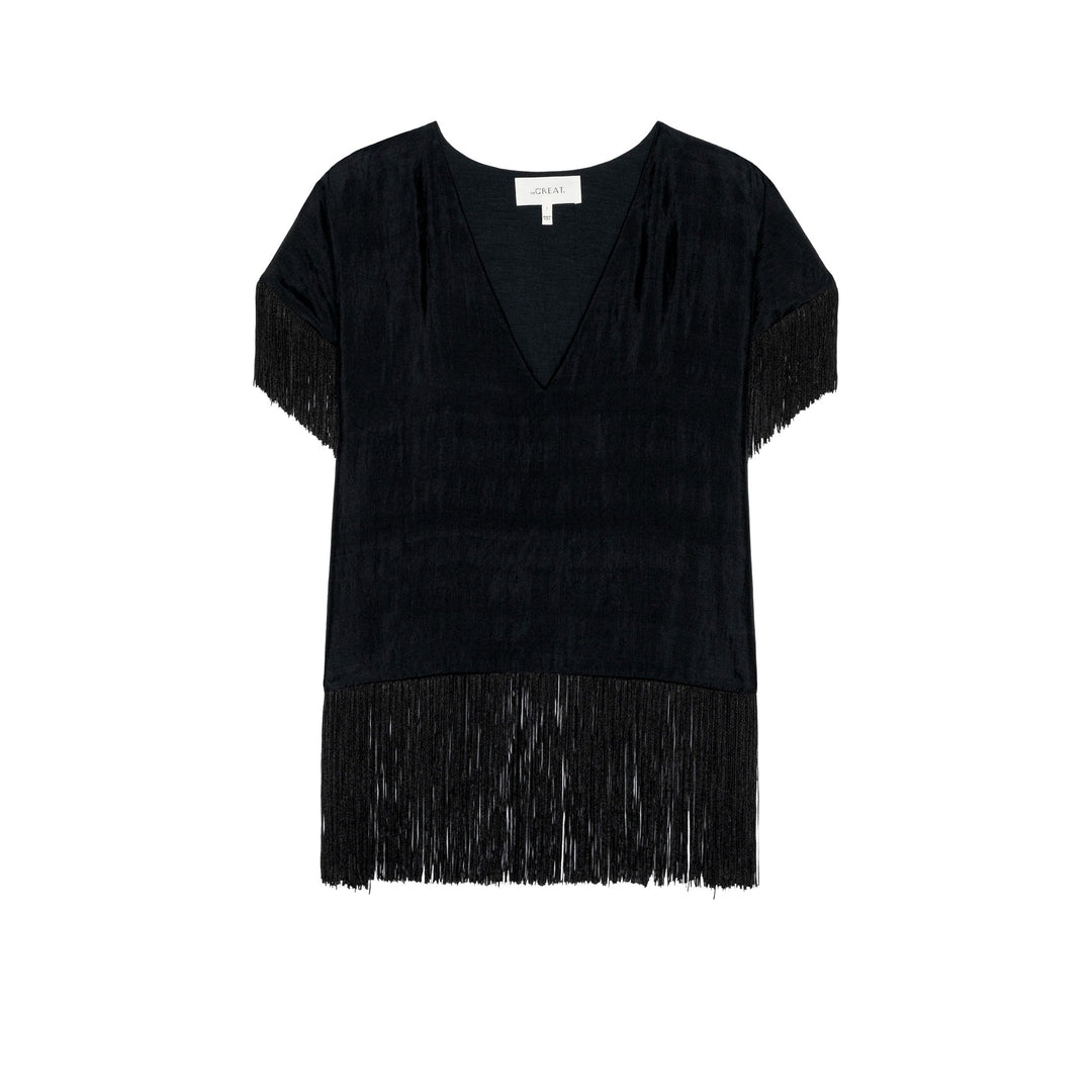 THE GREAT - The Fringe Top in Black