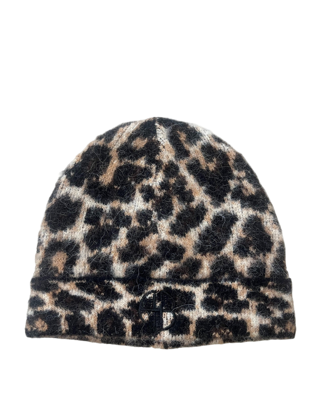 Anine Bing - Elia Beanie in Black Brown Leopard