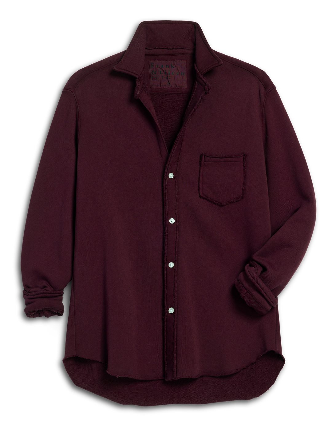 Frank & Eileen - Eileen Button Up Triple Fleece in Currant