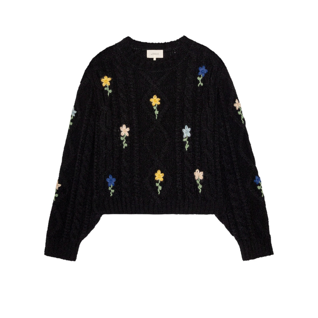 THE GREAT - The Embroidered Tansy Cable in Black
