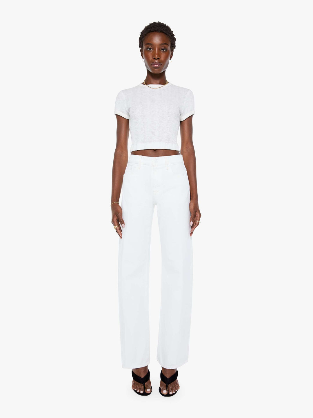 MOTHER - The Mid Rise Lasso Sneak In Picket Fence Jeans