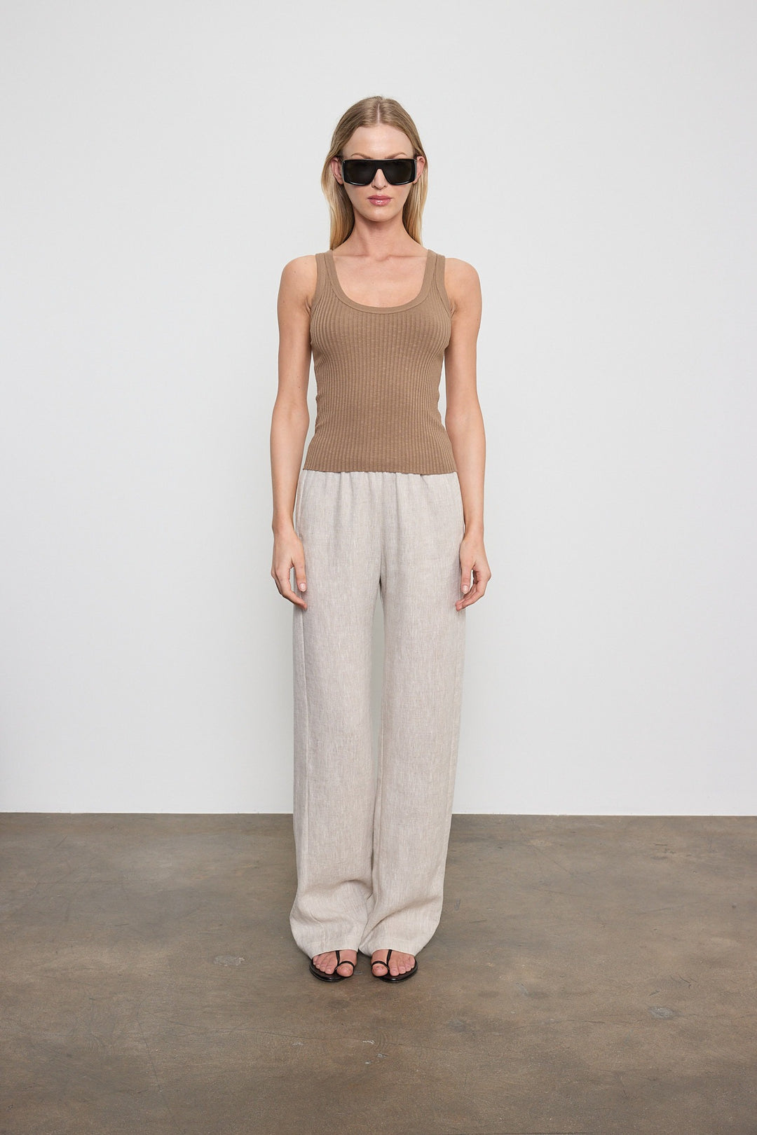 ENZA COSTA - Military Rib Crop Tank in Army