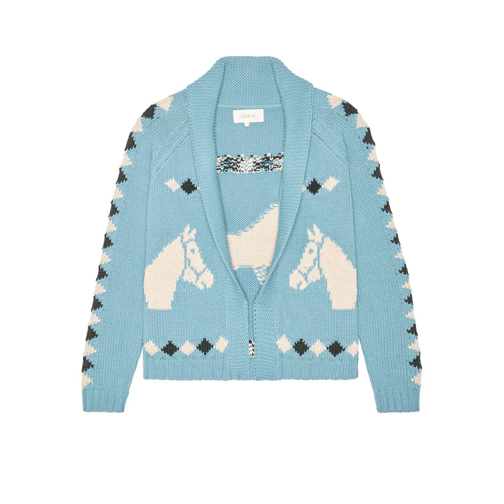 THE GREAT - The Stable Lodge Cardigan in Blue Bell