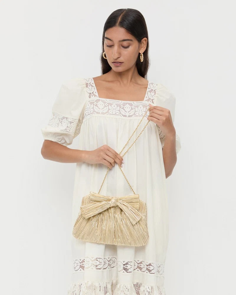 LOEFFLER RANDALL - Rayne Gold Bow Clutch