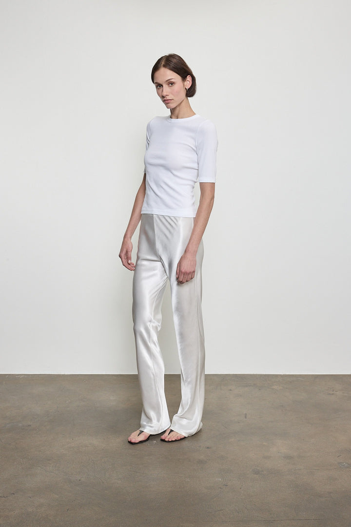 ENZA COSTA - Soft Cotton Half Sleeve Tee in White T-Shirts