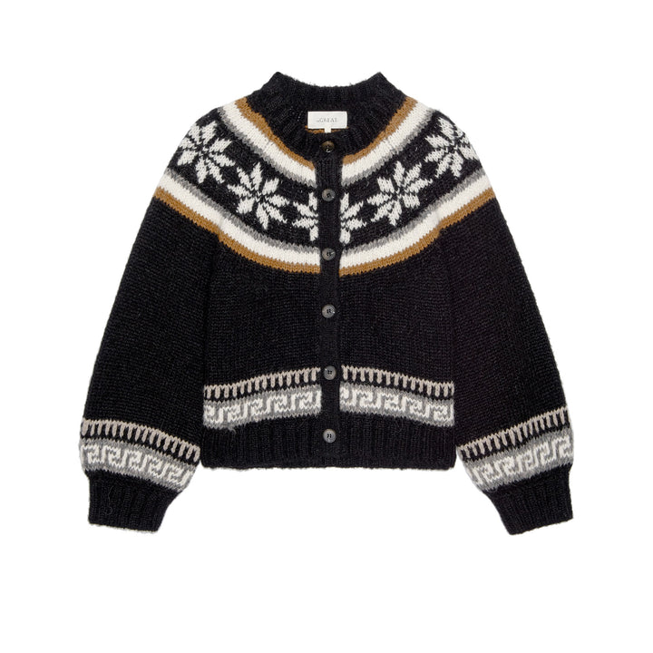The Great - The Snowflake Ice Rink Cardigan in Black