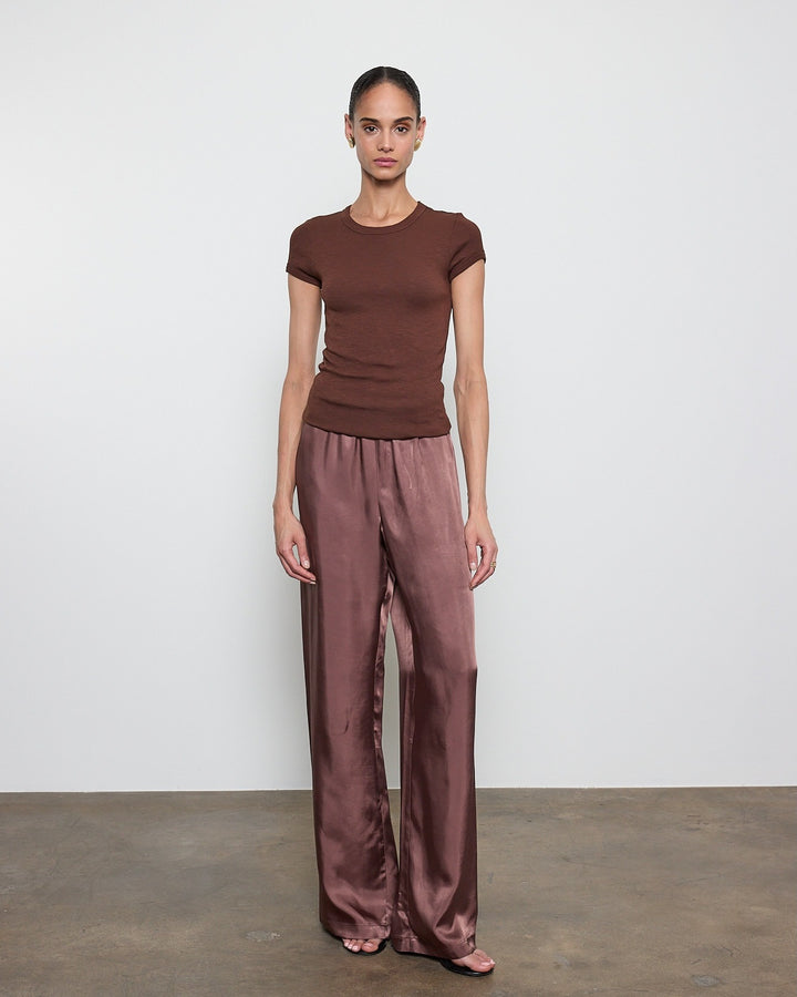 ENZA COSTA - Fluid Twill Pant in Chocolate